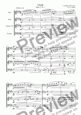 page one of Etude, Opus 2 no. 1