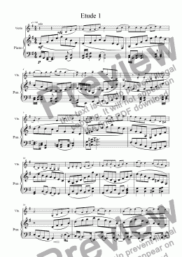 page one of Etude 1 Violon/Violin