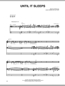 page one of Until It Sleeps (Bass Guitar Tab)