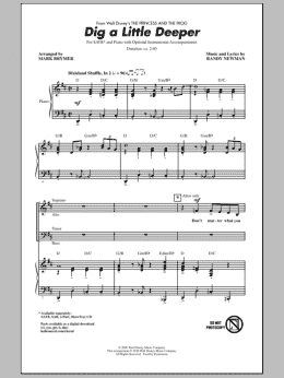 page one of Dig A Little Deeper (from The Princess And The Frog) (SATB Choir)