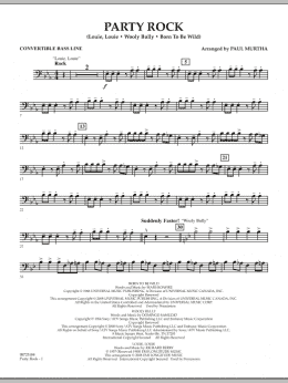 page one of Party Rock - Convertible Bass Line (Concert Band)