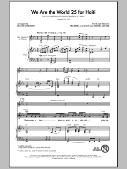 page one of We Are The World 25 For Haiti (SSA Choir)