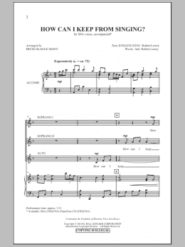 page one of How Can I Keep From Singing? (SSA Choir)