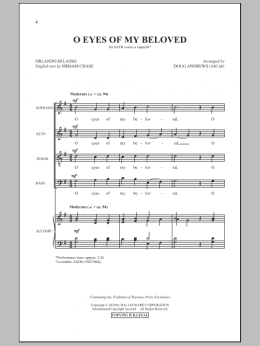 page one of O Eyes Of My Beloved (SATB Choir)