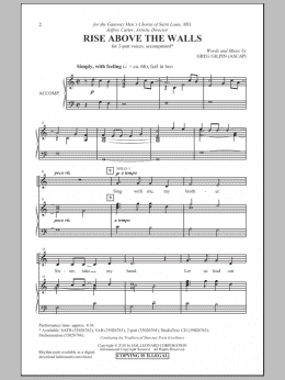 page one of Rise Above The Walls (2-Part Choir)