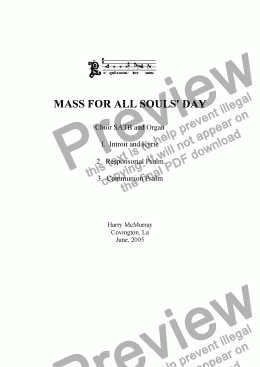 page one of Mass for All Souls' Day