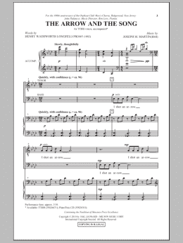 page one of The Arrow And The Song (TTBB Choir)