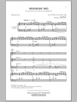 page one of Miserere Mei (3-Part Mixed Choir)
