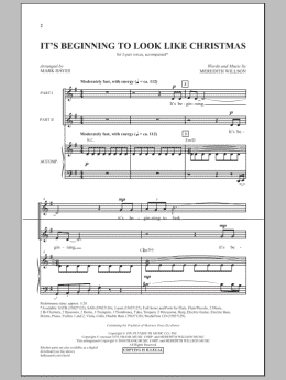 page one of It's Beginning To Look Like Christmas (arr. Mark Hayes) (2-Part Choir)