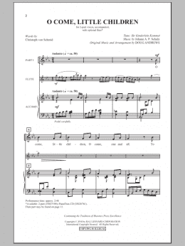 page one of O Come, Little Children (2-Part Choir)