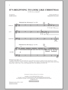 page one of It's Beginning To Look Like Christmas (arr. Mark Hayes) (SAB Choir)