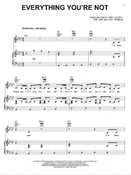 page one of Everything You're Not (Piano, Vocal & Guitar Chords (Right-Hand Melody))