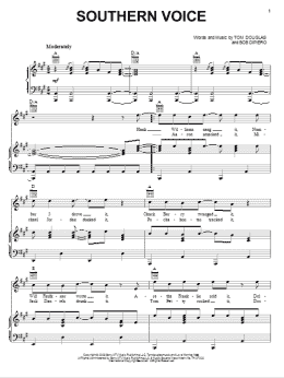 page one of Southern Voice (Piano, Vocal & Guitar Chords (Right-Hand Melody))