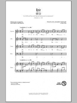 page one of Kyrie (KV33) (SATB Choir)