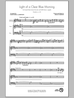 page one of Light Of A Clear Blue Morning (SATB Choir)