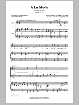 page one of A La Mode (SATB Choir)