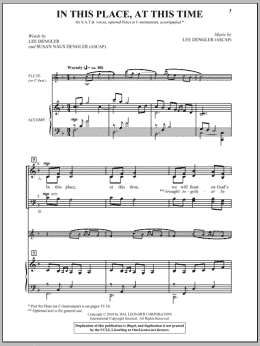 page one of In This Place, At This Time (SATB Choir)