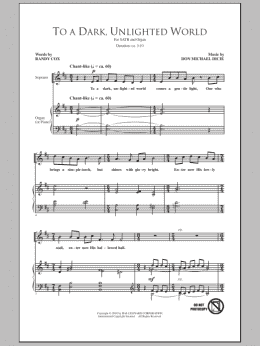 page one of To A Dark Unlighted World (SATB Choir)