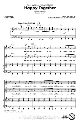 page one of Happy Together (2-Part Choir)