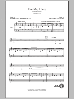 page one of Use Me, I Pray (SATB Choir)