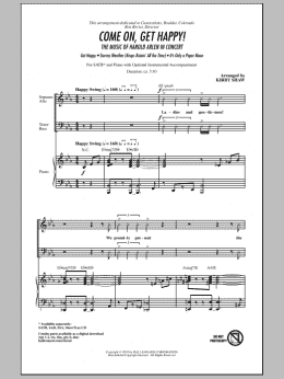 page one of Come On, Get Happy! The Music Of Harold Arlen In Concert (Medley) (SATB Choir)