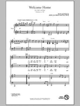 page one of Welcome Home (2-Part Choir)