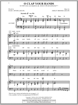 page one of O Clap Your Hands (SAB Choir)