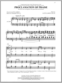 page one of Proclamation Of Praise (SATB Choir)