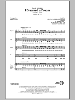 page one of I Dreamed A Dream (SATB Choir)