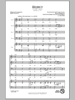 page one of Adoramus Te (TTBB Choir)