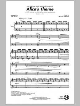 page one of Alice's Theme (from Alice In Wonderland) (arr. Mac Huff) (SAB Choir)