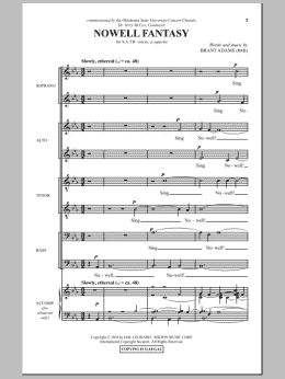 page one of Nowell Fantasy (SATB Choir)