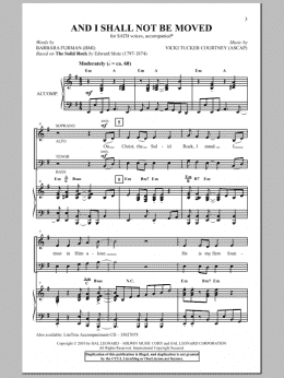 page one of And I Shall Not Be Moved (SATB Choir)