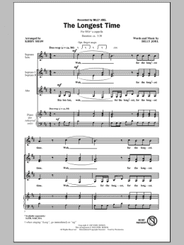 page one of The Longest Time (arr. Kirby Shaw) (SSA Choir)