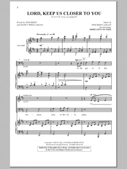 page one of Lord, Keep Us Closer To You (SATB Choir)
