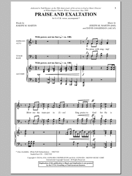page one of Praise And Exaltation (SATB Choir)