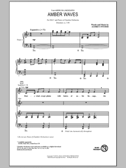 page one of Amber Waves (SSA Choir)