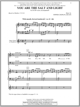 page one of You Are The Salt And The Light (SATB Choir)