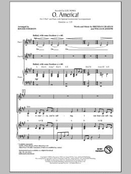 page one of O, America! (2-Part Choir)