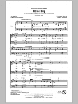 page one of The Real Thing (SATB Choir)