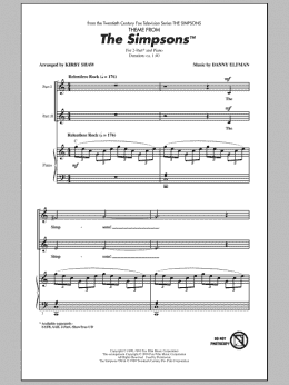 page one of Theme From The Simpsons (2-Part Choir)