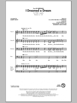 page one of I Dreamed A Dream (TTBB Choir)