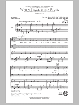 page one of When Peace Is Like A River (SATB Choir)