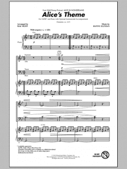 page one of Alice's Theme (from Alice In Wonderland) (arr. Mac Huff) (SATB Choir)