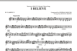 page one of I Believe (Vancouver 2010 CTV Olympic Theme Song) - Bb Clarinet 3 (Concert Band)