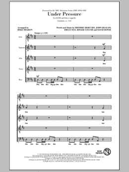 page one of Under Pressure (from NBC's The Sing-Off) (SATB Choir)
