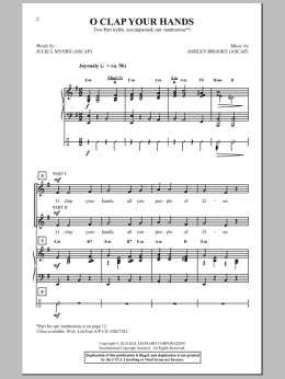 page one of O Clap Your Hands (2-Part Choir)