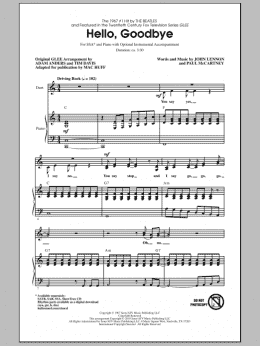 page one of Hello, Goodbye (SSA Choir)