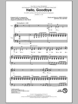 page one of Hello, Goodbye (SATB Choir)