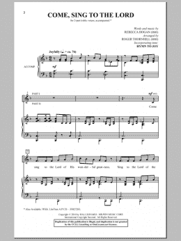 page one of Come, Sing To The Lord (2-Part Choir)